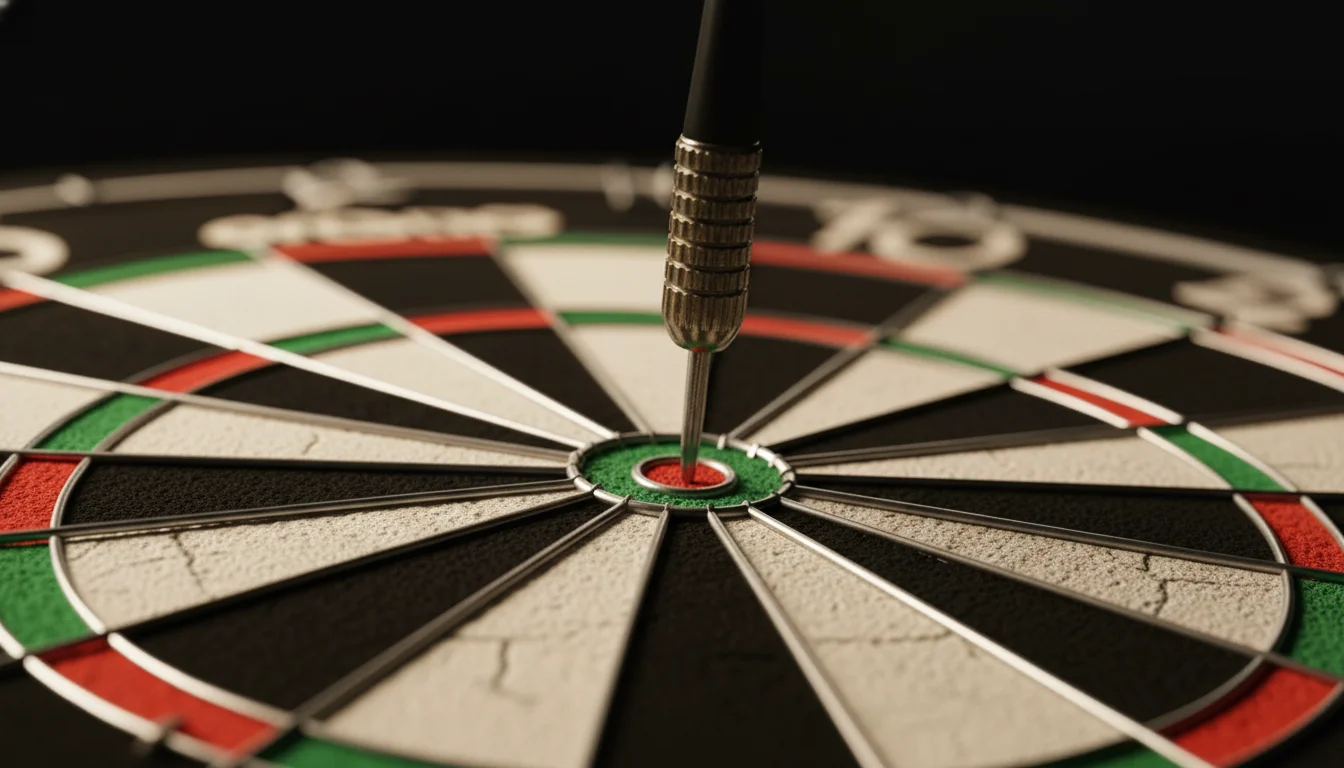 Darts Checkout Wetten – Pfeil trifft Doppelfeld auf Dartscheibe