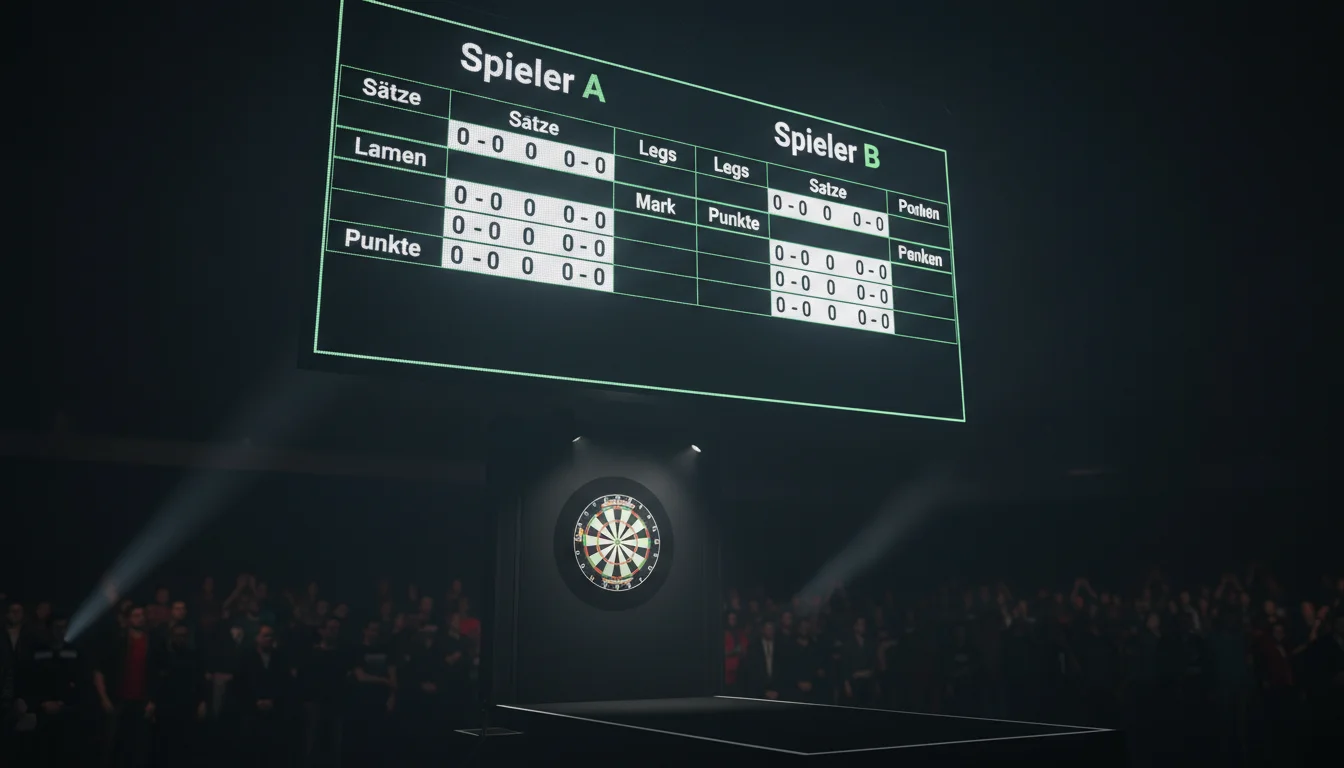 Darts Handicap Wetten – Anzeigetafel mit Set- und Leg-Stand