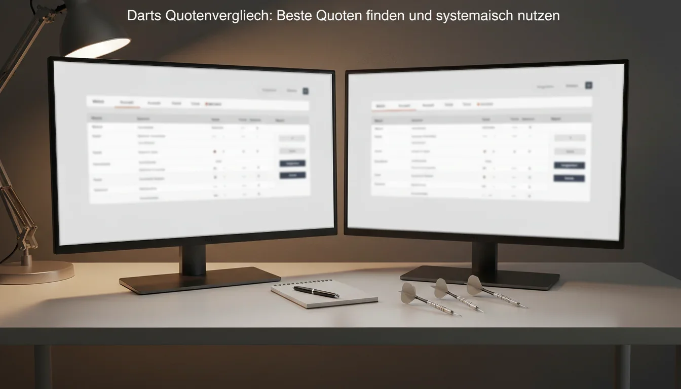 Darts Quotenvergleich – Mehrere Bildschirme mit Wettquoten nebeneinander