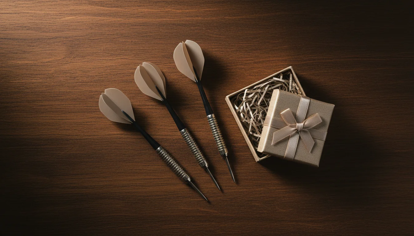 Darts Wetten Bonus – Dartpfeile neben einem symbolischen Geschenkpaket