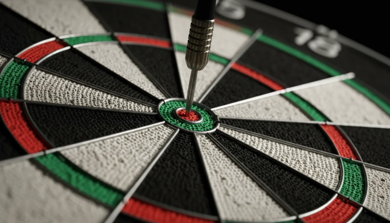 Darts Wetten Fehler – Dartpfeil steckt knapp neben dem Doppelfeld