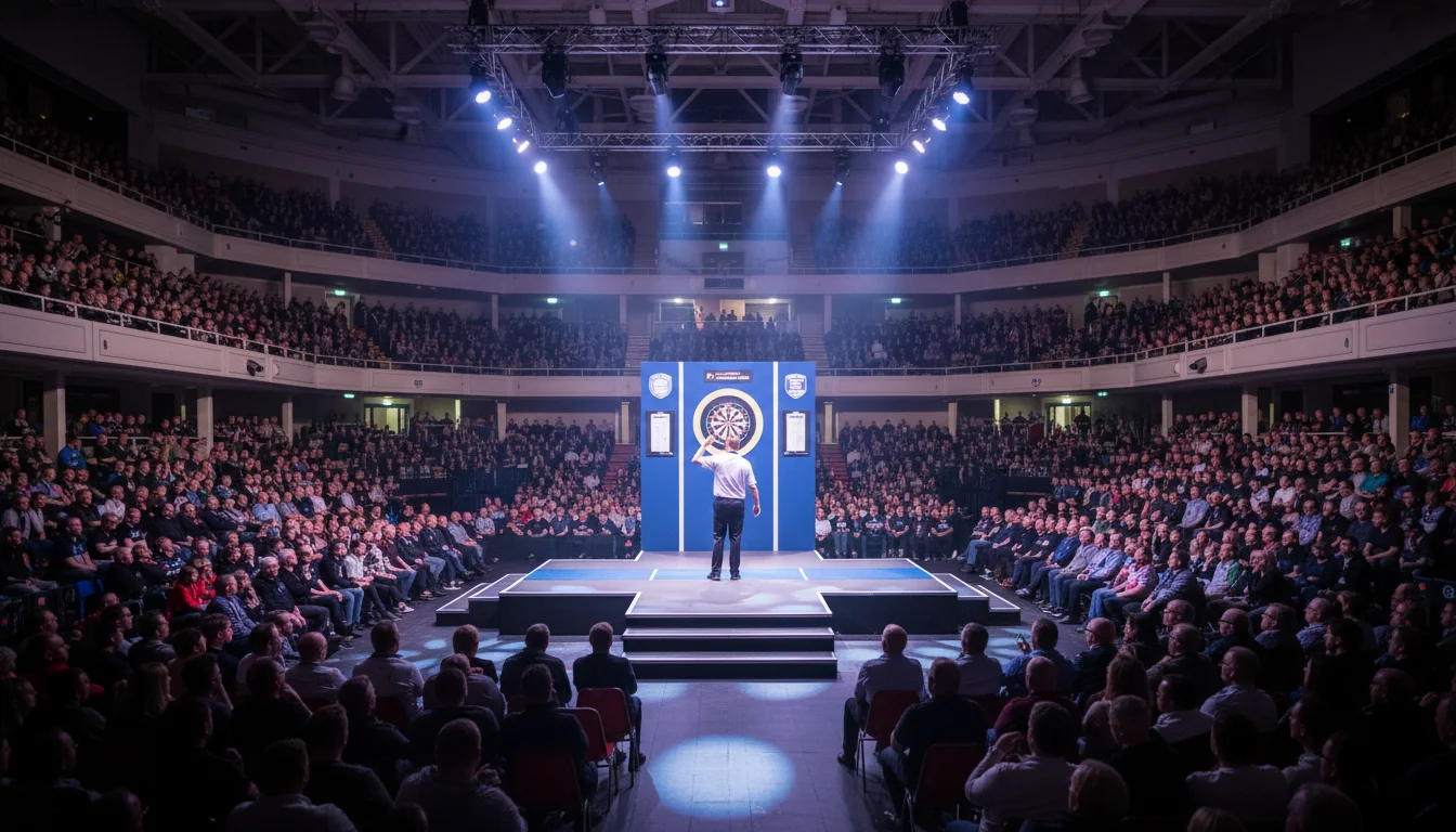 Grand Slam of Darts Wetten – Turnierbühne in Wolverhampton mit Publikum