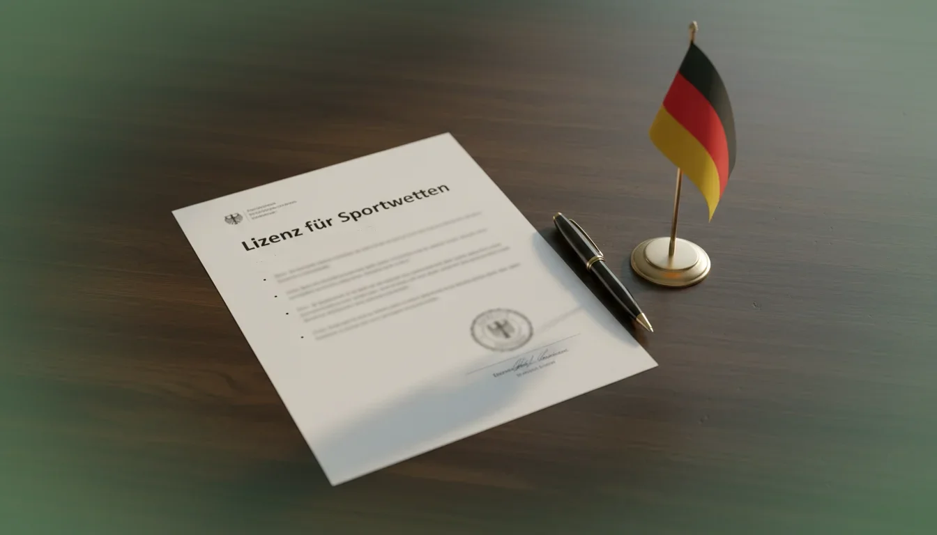 Sportwetten Lizenz Deutschland – Offizielles Dokument mit Siegel auf Schreibtisch